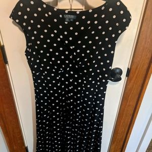 Classic black and white polka dot fit and flare